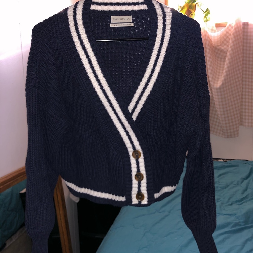 Urban outfitters knit sweater, thick, navy blue